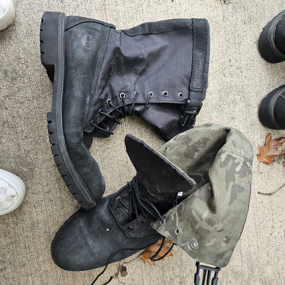 Timberland Men's Black and Olive Boots